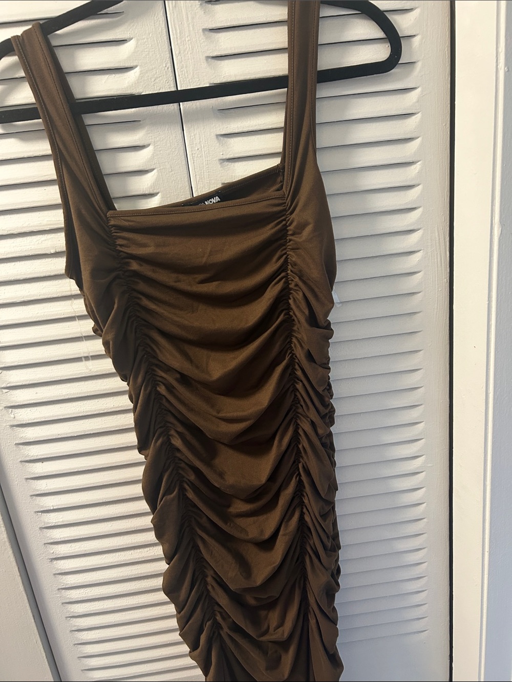Brown Ruched Dress